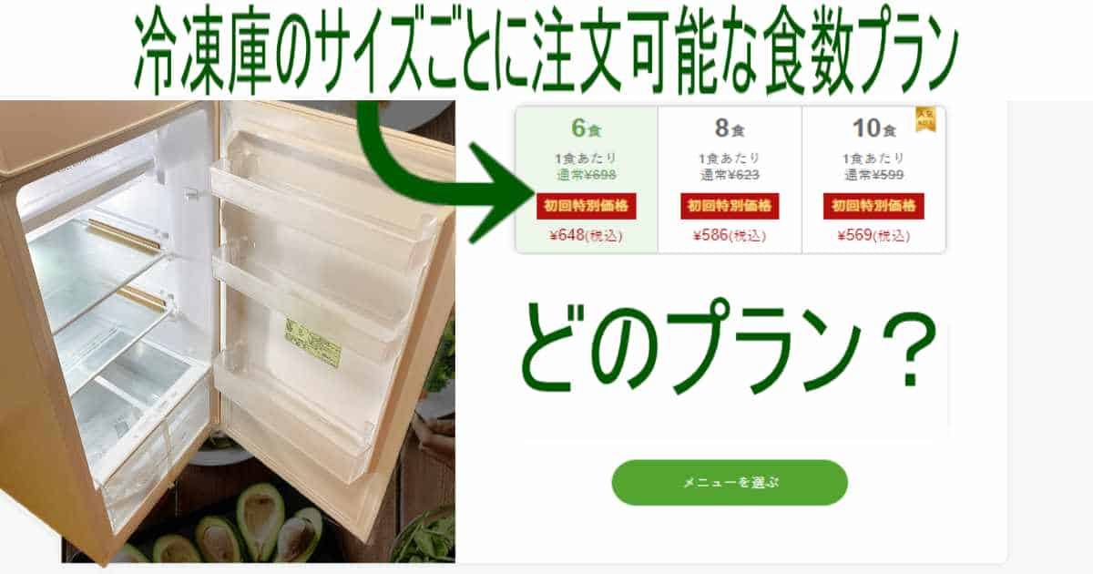 食数プランごとに注文可能な食数プランはどのプラン？の画像です。