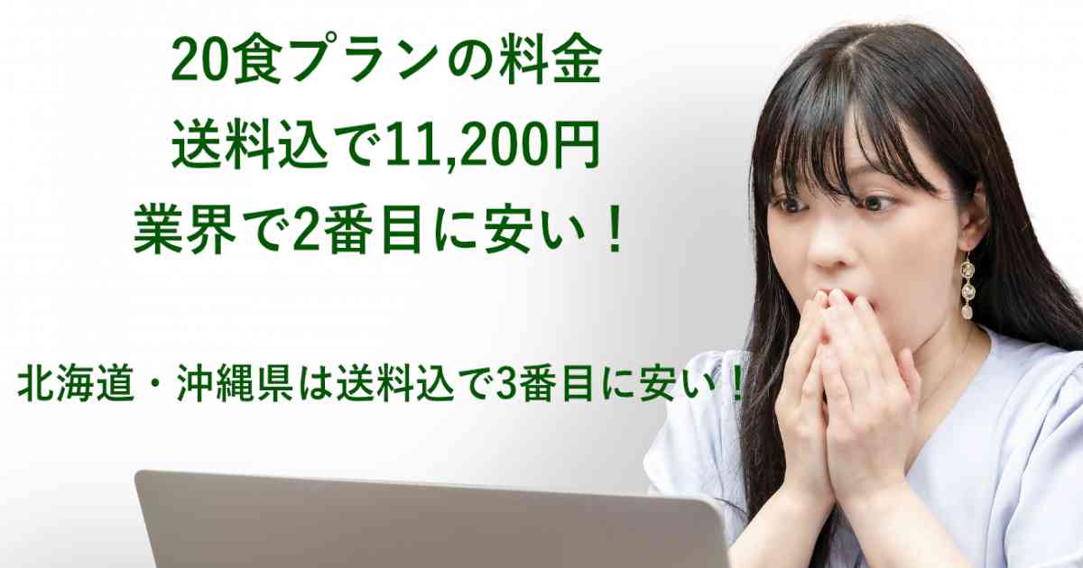 ナッシュ20食プランの料金は業界で2番目に安い